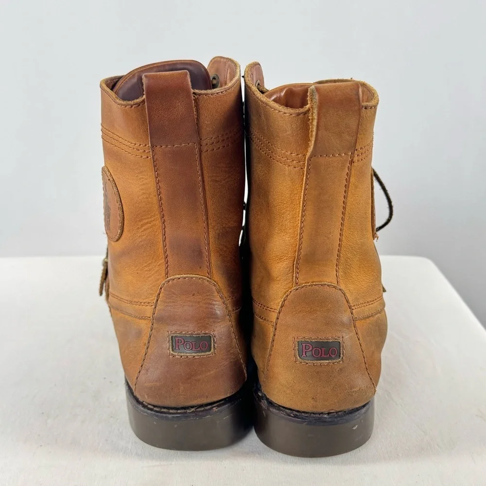 Polo Ralph Lauren Leather Buckle Ranger‎ Boots in Brown Size 10
